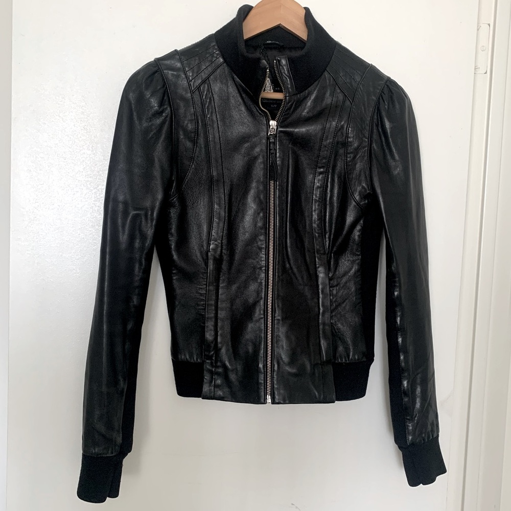 Mackage black leather jacket
